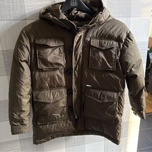 DSQUARED2 100% DOWN Olive Hooded Puffer Jacket